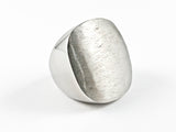 Elegant Casual Flat Square Matte Thick Steel Ring