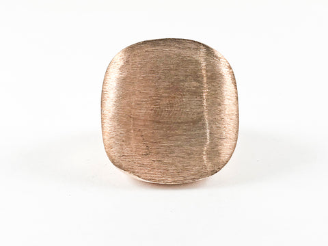 Elegant Casual Flat Square Rose Gold Matte Steel Ring