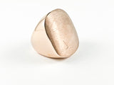Elegant Casual Flat Square Rose Gold Matte Steel Ring