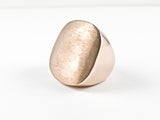 Elegant Casual Flat Square Rose Gold Matte Steel Ring