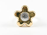 Modern Casual Sunflower 2 Tone Steel Ring