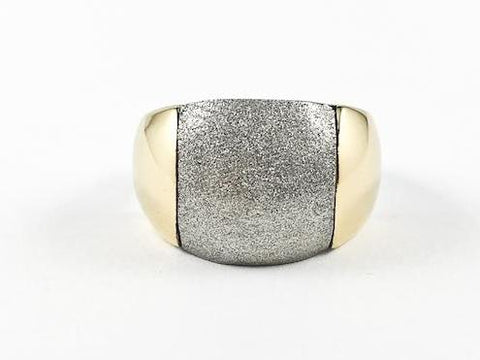 Unique Casual Glitter 2 Tone Steel Ring