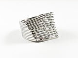 Modern Unique Geometric Shape Architectural Style Line Steel Ring