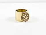 Modern Elegant Round Eternity Symbol Thick Band Steel Ring
