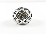 Modern Round Dome Unique Pattern Steel Ring