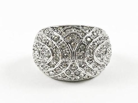 Modern Dome Shape With Unique Pattern Steel Ring