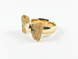 Cute Modern Bow Tie Design Gold Tone Steel Ring