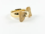 Cute Modern Bow Tie Design Gold Tone Steel Ring