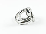 Modern Duo Handle Wrap Design Steel Ring