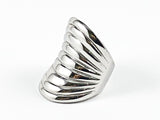 Modern Long Layered Band Design Steel Ring