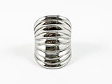 Modern Long Layered Band Design Steel Ring