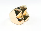 Modern Four Piece Shiny Metallic Spike Design Yellow Gold Tone Steel Ring