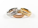 Casual Elegant Tricolor Stackable Numerical Pattern Steel Ring