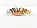 Casual Elegant Tricolor Stackable Numerical Pattern Steel Ring
