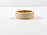 Modern Roman Numeral Border Fresh Water Pearl Steel Ring