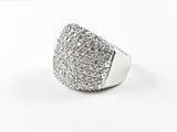 Classic Elegant Beautiful Pave Cocktail Steel Ring