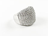 Classic Elegant Beautiful Pave Cocktail Steel Ring