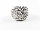 Classic Elegant Beautiful Pave Cocktail Steel Ring