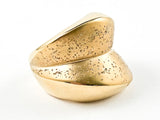 Nice Geometric Design With Textured Brush Matte Gold Tone Steel Ring