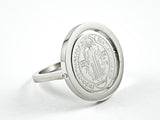 Nice Religious Our Father Symbol Double Side Round Disc Steel Ring
