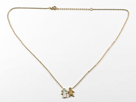 Casual Elegant Boy & Girl Gold Plated Steel Necklace