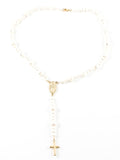 Beautiful Fresh Water Pearl Rosary Steel Necklace