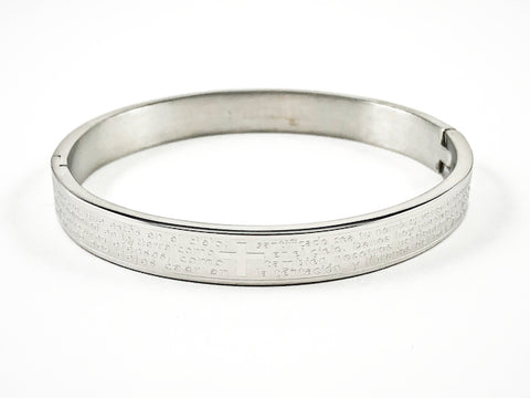 Nice Religious Lord's Prayer Spanish Steel Bangle