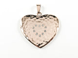 Classic Elegant Hammered Heart Rose Gold Plated Steel Set