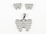 Elegant Cute Butterfly Brushed Steel Set