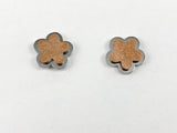 Elegant Casual 2 Tone Rose Gold Glitter Flower Design Steel Set