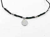 Religious Spanish Padre Nuestro Prayer Round Disc Necklace Earring Steel Set