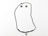 Religious Spanish Padre Nuestro Prayer Round Disc Necklace Earring Steel Set