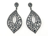 Beautiful Large Unique Tear Drop Loose Stones CZ Vintage Style Color Silver Earrings