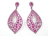 Beautiful Large Unique Tear Drop Loose Stones CZ Vintage Style Color Silver Earrings