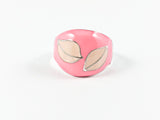 Modern Fun Pink Enamel Silver Ring