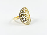 Elegant Tree Of Life Design Yellow Gold Silver Ring