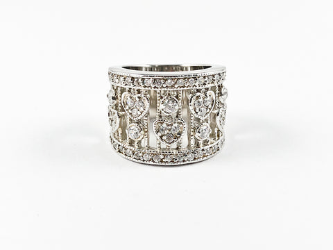 Modern Unique Multi Heart Pattern Silver Ring