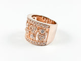 Modern Unique Multi Heart Pattern Rose Gold Silver Ring
