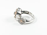 Elegant Cute Duo Stone Style Silver Ring
