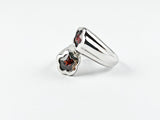 Elegant Fun Star Duo Stone Design Silver Ring