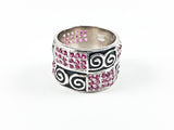 Unique Antique Tribal Style Design Eternity Silver Ring