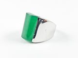 Elegant Center Jade Silver Ring