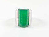 Elegant Center Jade Silver Ring