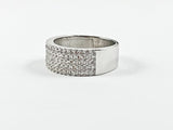 Classic Fine CZ Pave Band Silver Ring