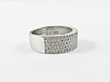 Classic Fine CZ Pave Band Silver Ring