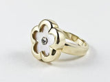 Elegant Nice Flower & Star Shape Mother Of Pearl Silver Ring