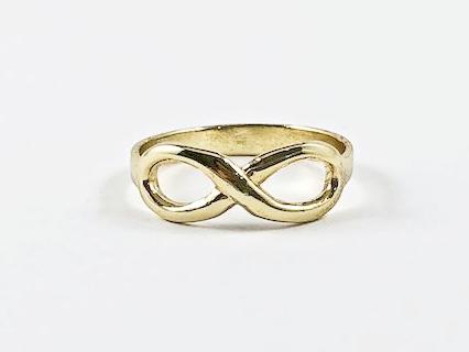 Cute Dainty Infinity Design Gold Tone Silver Ring