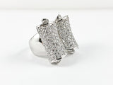 Stylish Unique Large Scroll Design Silver Ring