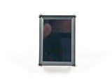 Elegant Classic Rectangular Black Emerald Cut Silver Ring