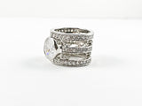 Unique Bold 3 Eternity Row Silver Ring